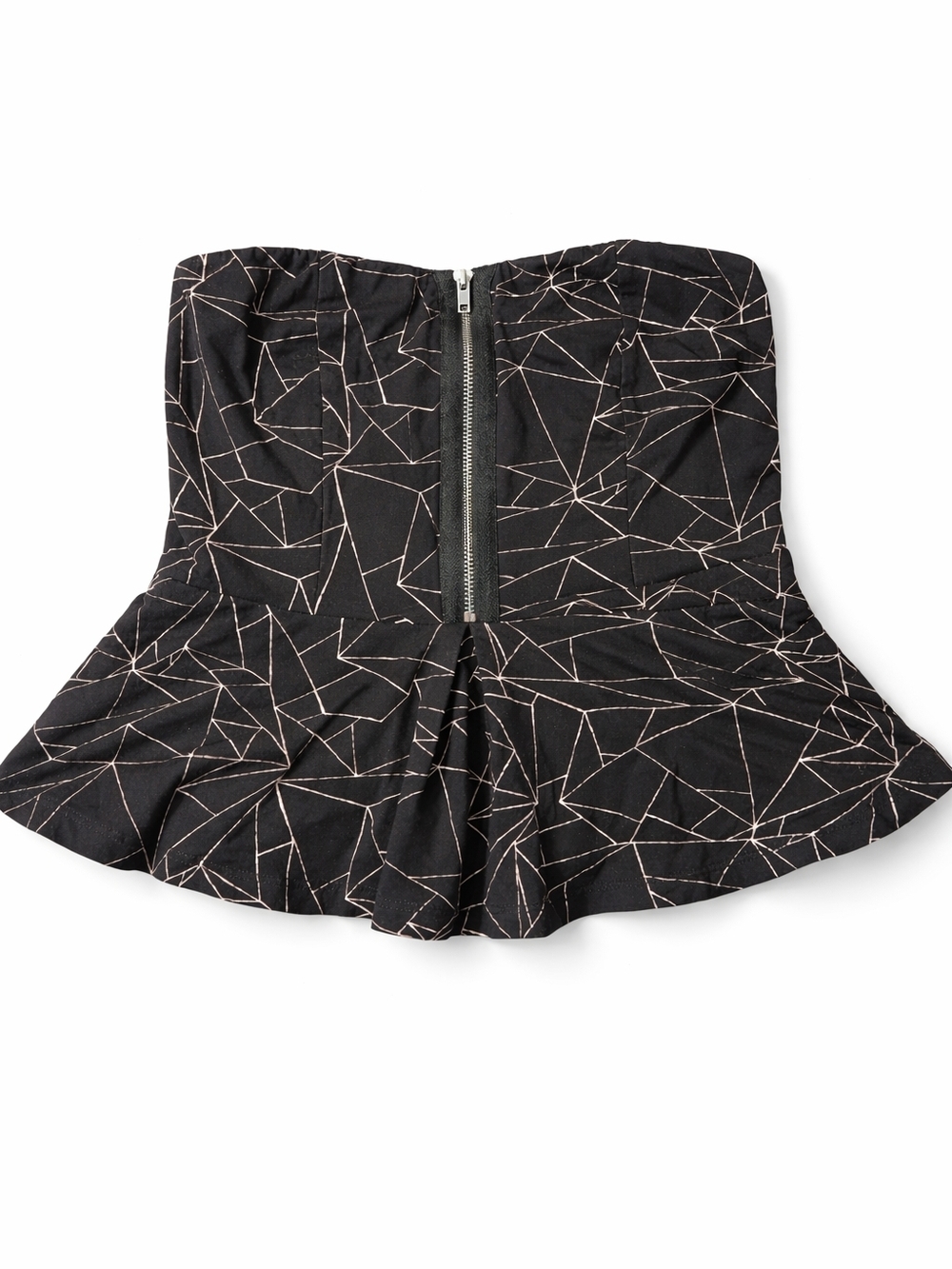 Forever 21 Black Strapless Top with Metallic Accents